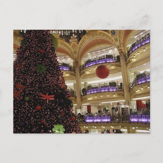 Weihnachten in Paris Postkarte (Vorderseite)