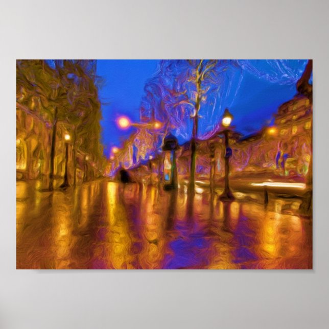 Weihnachten in Paris Print Poster (Vorne)