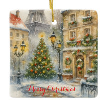 Weihnachten in Paris Urlaub – Wasserfarben Eiffel