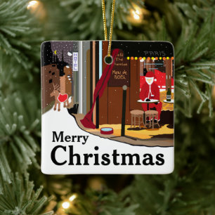 Weihnachten in Paris Weihnachten Keramik Ornament