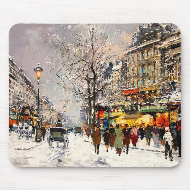 Weihnachten in Paris. Weihnachtsgeschenk Mousepad (Vorne)
