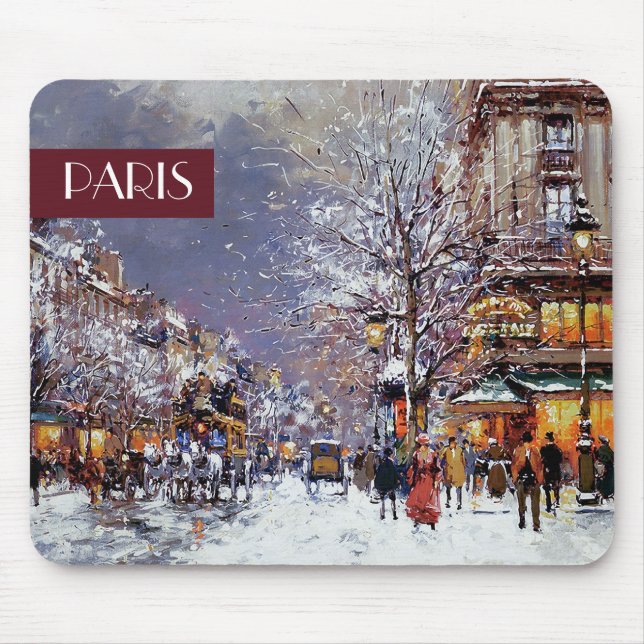 Weihnachten in Paris. Weihnachtsgeschenk Mousepad (Vorne)