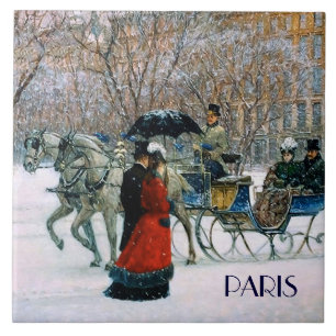 Weihnachten in Paris. Weihnachtsgeschenke Keramik Fliese