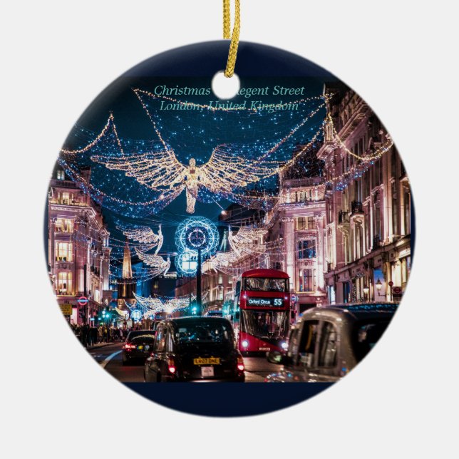 Weihnachten in Regent Street UK London Keramik Ornament (Vorne)