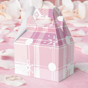 Weihnachten in Rosa Karo Schneeflocken Geschenkschachtel