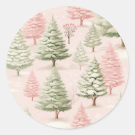 Weihnachten in Rosa  Runder Aufkleber