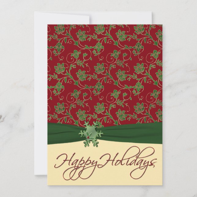 Weihnachten in Rot, Grün und Creme - Party Einladu Einladung (Vorderseite)