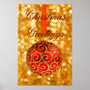 Weihnachten in Rot und Gold Poster