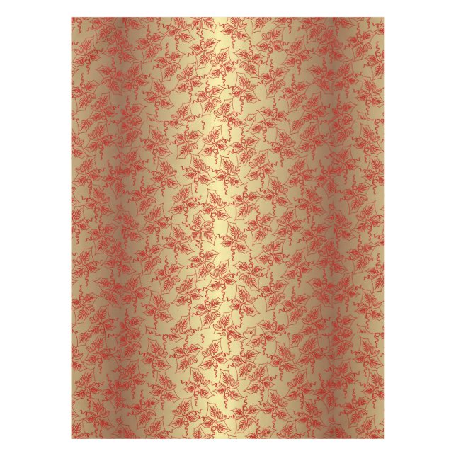 Weihnachten in Rot und Gold Tischdecke (Vorderseite)