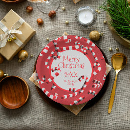 Weihnachten in Rot und Weiß Candy Canes Pappteller