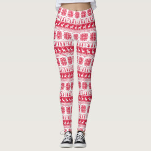 Weihnachten in Rot und Weiß Leggings