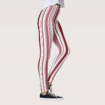 Weihnachten in Rot und Weiß Streifen - Leggings