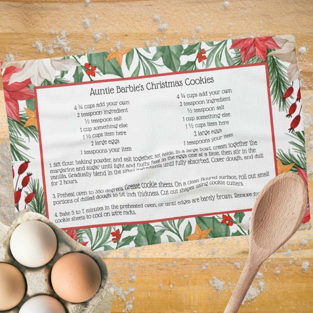 Weihnachten in Rotem Flor Poinsettia Weihnachtsfei Geschirrtuch (Von Creator hochgeladen)