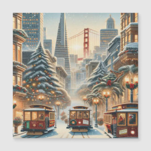 Weihnachten in San Francisco - Goldenes Tor Magnetkarte