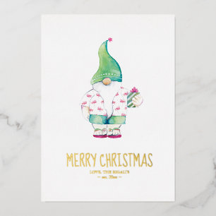 Weihnachten in Sand Santa Watercolor Folien Feiertagskarte