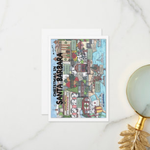 Weihnachten in Santa Barbara Dankeskarte