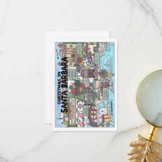 Weihnachten in Santa Barbara Dankeskarte