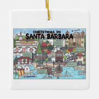 Weihnachten in Santa Barbara Keramikornament
