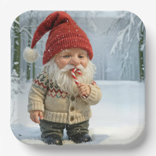 Weihnachten in Schneeflocken mit Candy Cane Pappteller