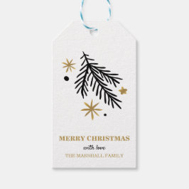 Weihnachten in Schwarz-Gold-Kiefer und Sterndoodfe Geschenkanhänger