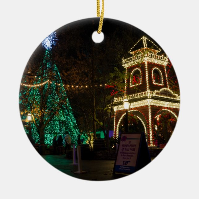 Weihnachten in Silver Dollar City Keramik Ornament (Vorne)