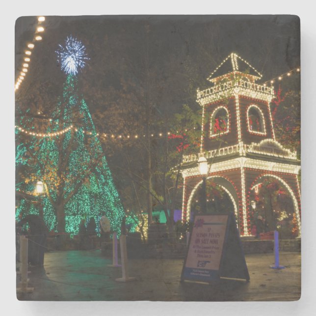 Weihnachten in Silver Dollar City Steinuntersetzer (Vorderseite)