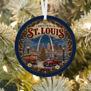 Weihnachten in St. Louis Vintage-Reiseandenken Ornament Aus Metall