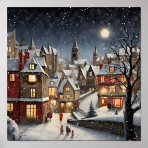 Weihnachten in Stadt Poster