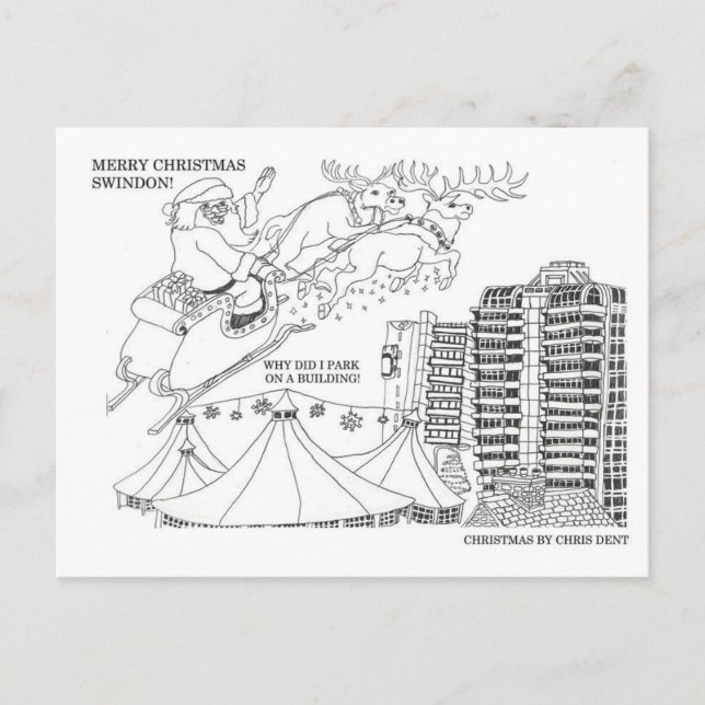 Weihnachten in Swindon Stadt Postkarte (Vorderseite)