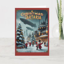 Weihnachten in Tartaria Vintage-Verschwörung Karte