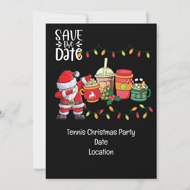 Weihnachten in Tennis mit dem Weihnachtsmann. Einladung (Vorderseite)