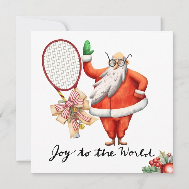 Weihnachten in Tennis mit Racket und Weihnachtskra (Vorderseite)