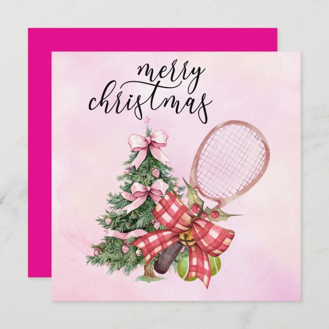 Weihnachten in Tennis mit Racket und Weihnachtskra (Vorne/Hinten)