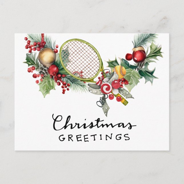 Weihnachten in Tennis mit Racket und Weihnachtskra (Vorderseite)