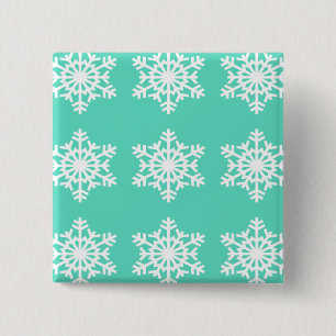 Weihnachten in Tiffanys Aqua Blue Schneeflocken Button