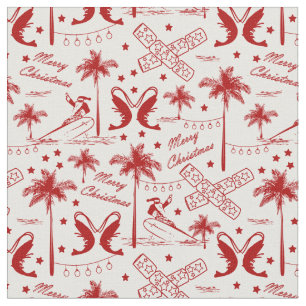 Weihnachten in Tropical Australia Red Toile  Stoff