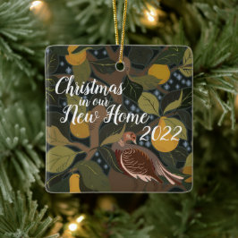 Weihnachten in unserem neuen Zuhause-Partridge Pea Keramikornament