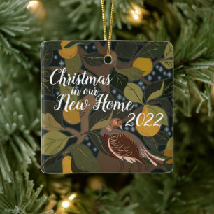 Weihnachten in unserem neuen Zuhause-Partridge Pea Keramikornament