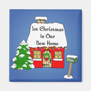 Weihnachten in unserer neuen Zuhause Magnet