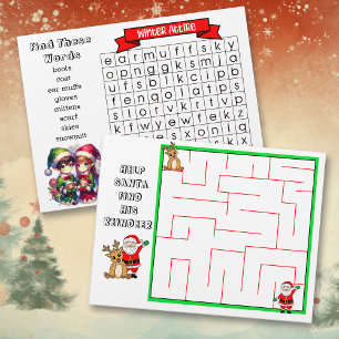 Weihnachten in Word suchen und Maze for Kids