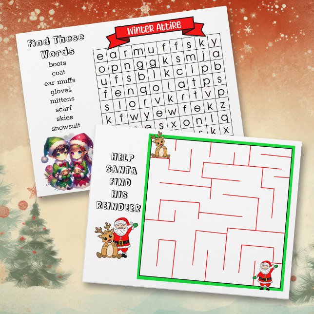Weihnachten in Word suchen und Maze for Kids (Von Creator hochgeladen)