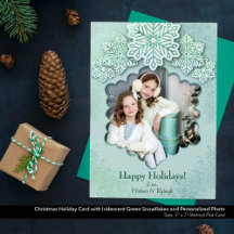 Weihnachten Iridestische Grüne Schneeflocke Foto U