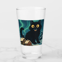 Weihnachten Isländische Jule Katze mit Nordlichter Glas