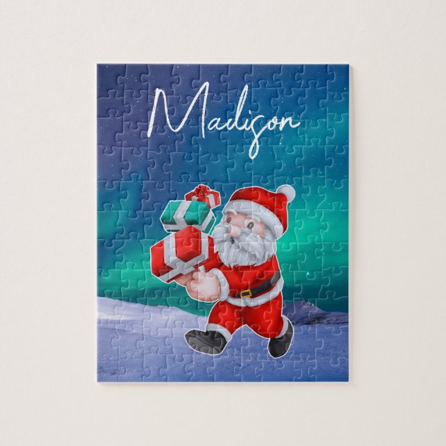 Weihnachten ist auf dem Weg nach Nordlichter Weihn Puzzle (Vertikal)