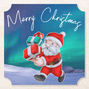 Weihnachten ist auf dem Weg nach Nordlichter Weihn Untersetzer