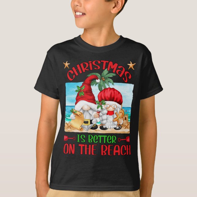 Weihnachten ist besser am Strand mit sonnigen Weih T-Shirt (Vorderseite)