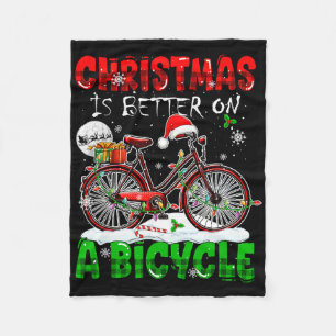 Weihnachten ist besser auf einem Fahrrad Weihnacht Fleecedecke