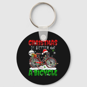 Weihnachten ist besser auf einem Fahrrad Weihnacht Schlüsselanhänger