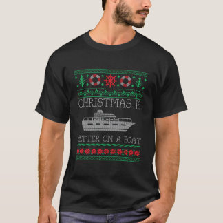 Weihnachten ist besser auf Pontoon Boot Ugly C T-Shirt