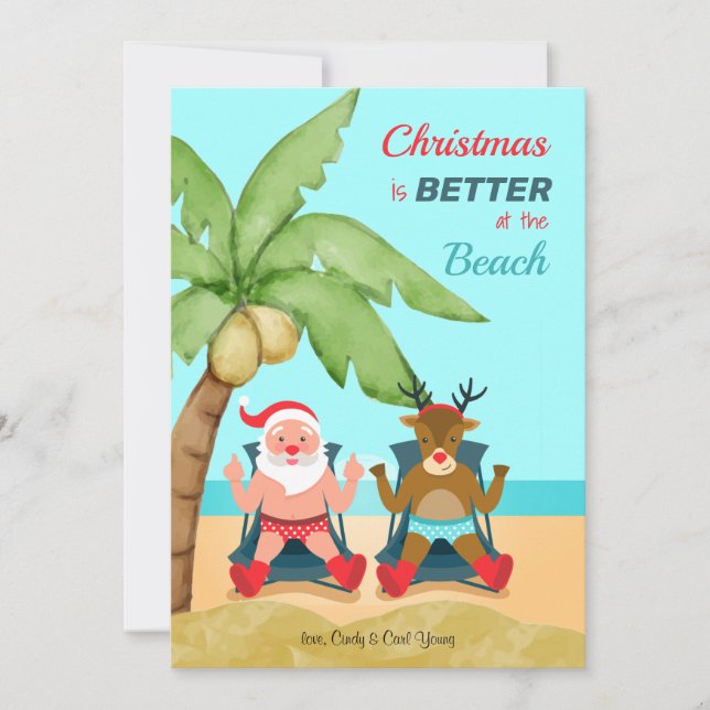 Weihnachten ist besser in der Beach Holiday Card (Vorderseite)